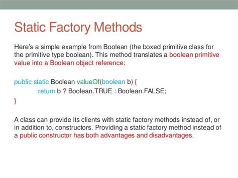 what are the advantages of static factory methods